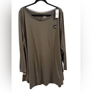 NEW Lane Bryant Dark Brown Long Sleeve Tee ~ Size 26/28 ~ Swing Collection
